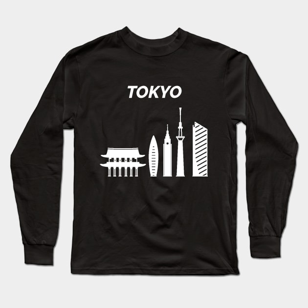 Tokyo Skyline, Japan Long Sleeve T-Shirt by maro_00